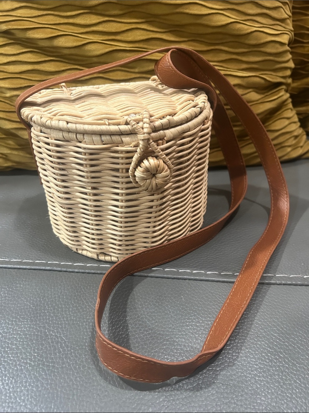 Forever 21 wicker basket tote ADORABLE